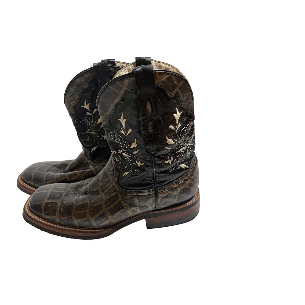 Ferrini Women's Caiman Croc Print Western Square Toe 610939 7 1/2 B